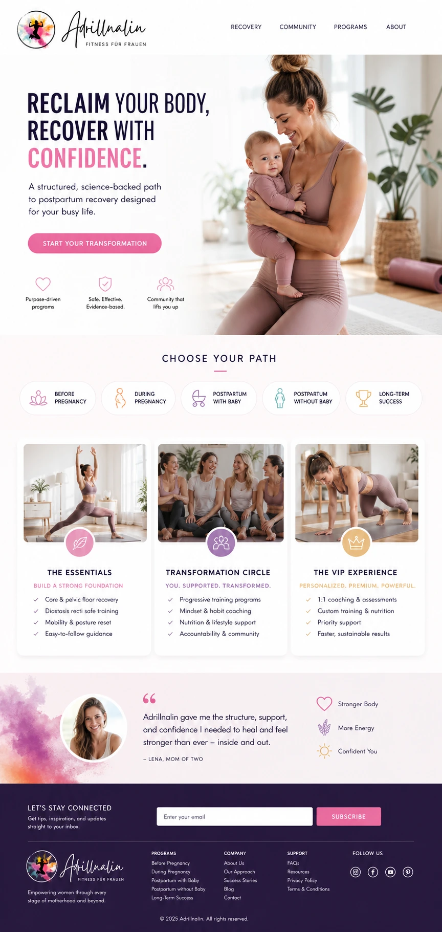 Adrillnalin: website design