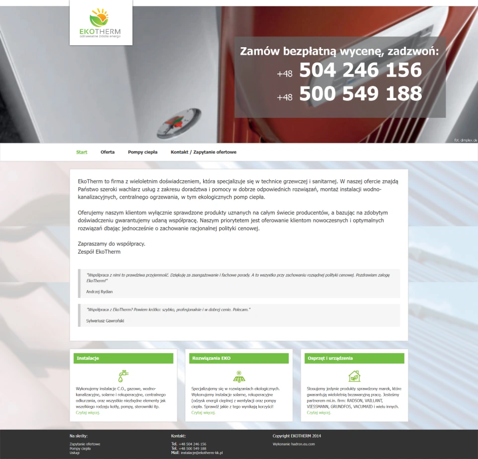 EkoTherm: old website